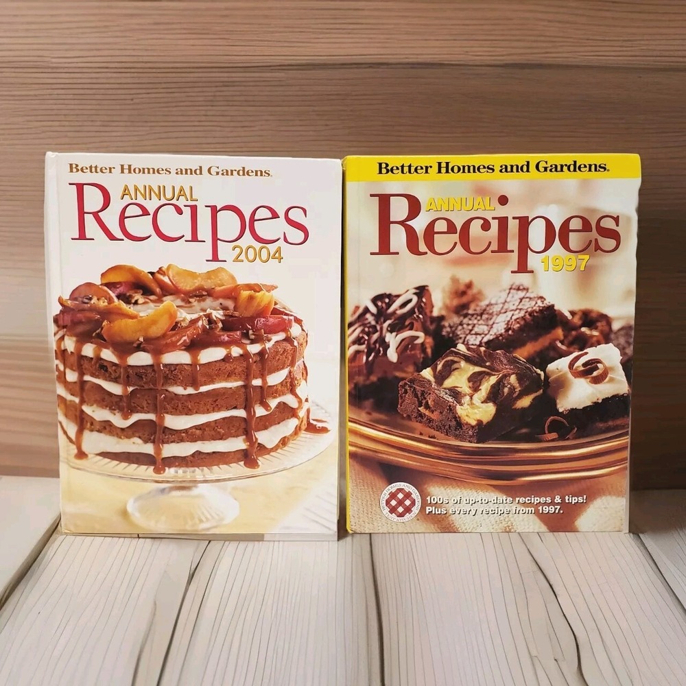 Better Homes and Garden Annual Recipes 1997 2004 Hardcover Cookbook Set 2pc